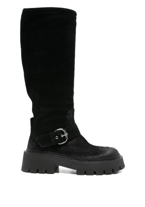 Vic Matie 50mm buckle-detail calf leather boots - Black