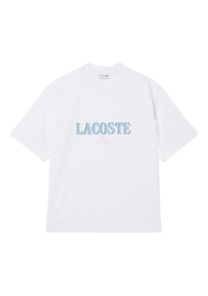 Lacoste logo-lettering cotton T-Shirt - White