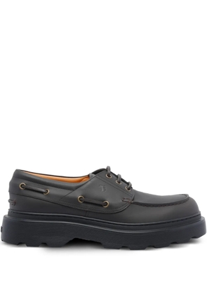 Tod's lace-up platform boat shoes - Black