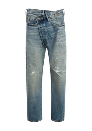 R13 crossover distressed jeans - Blue