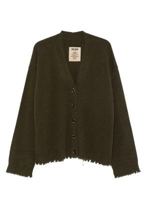 Uma Wang frayed buttoned cardigan - Green