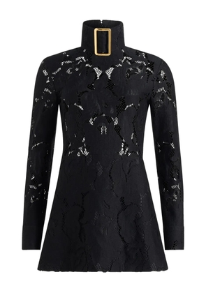 Patou buckle-collar lace dress - Black