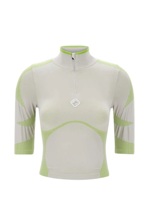 Casablanca half-zip logo-detail top - Neutrals