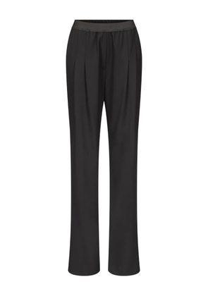 LouLou de Saison pleated elasticated-waist straight trousers - Black