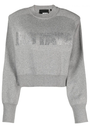 ROTATE BIRGER CHRISTENSEN Firm embellished organic cotton sweatshirt - Grey