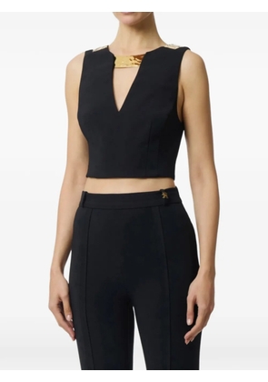 Elisabetta Franchi jewelled V-neck tank top - Black