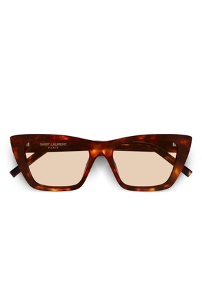 Saint Laurent Eyewear geometric-frame sunglasses - Brown