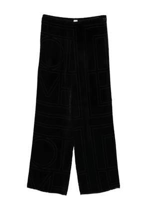 TOTEME geometric-pattern trousers - Black