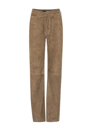 ROTATE BIRGER CHRISTENSEN straight suede trousers - Brown