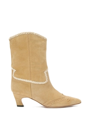 Ermanno Scervino contrast-trim pointed-toe boots - Neutrals