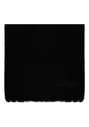 Lanvin logo-embroidered scarf - Black