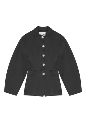 GANNI balloon-sleeve jacket - Black
