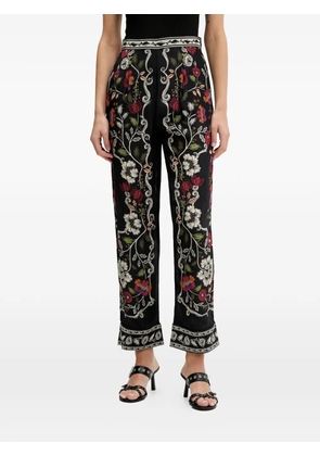 FARM Rio floral-print trousers - Black