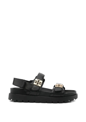 Tory Burch logo-plaque touch-strap sandals - Black