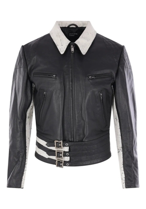 Enfants Riches Déprimés grained leather jacket - Black