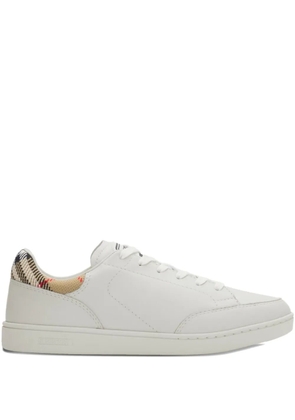 Burberry check cuff leather set trainers - White
