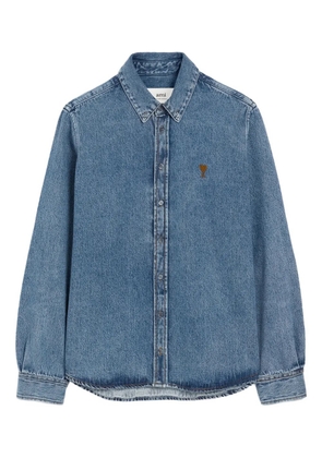AMI Paris Ami De Coeur buttned cotton shirt - Blue
