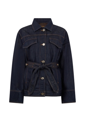 Moorer belted denim jacket - Blue