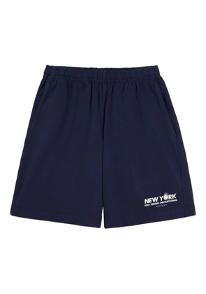 Sporty & Rich elasticated print-detail track shorts - Blue