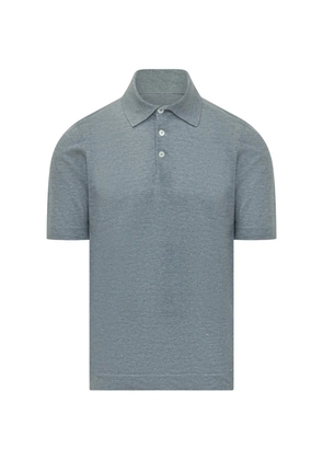 Brunello Cucinelli button polo shirt - Blue