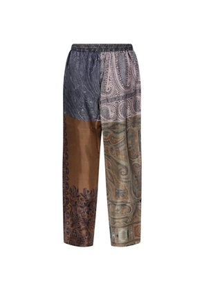 Pierre-Louis Mascia Aloe paisley patchwork trousers - Brown
