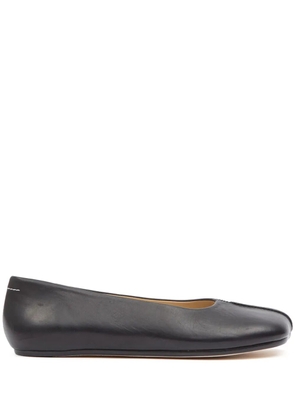 MM6 Maison Margiela stitch-out leather ballerina shoes - Black