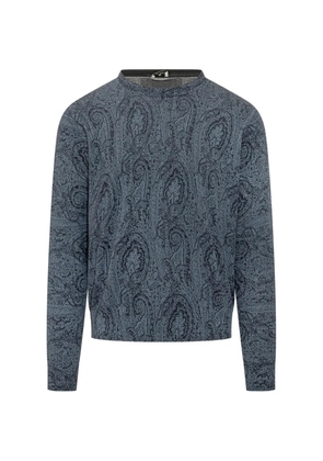 ETRO paisley crew-neck sweater - Blue