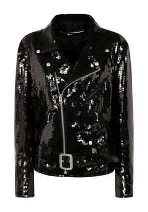Junya Watanabe sequinned biker jacket - Black
