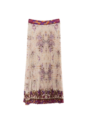 Pierre-Louis Mascia Ceto pleated floral skirt - Neutrals