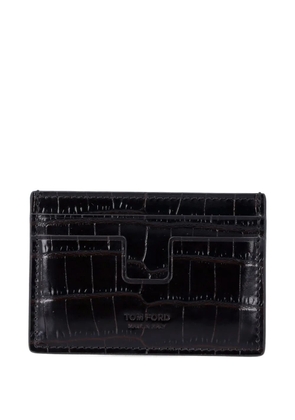 TOM FORD logo nubuck card holder - Black