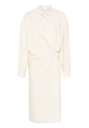 LEMAIRE straight-collar twisted midi dress - Neutrals