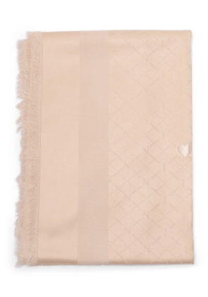 TWINSET monogram frayed scarf - Neutrals