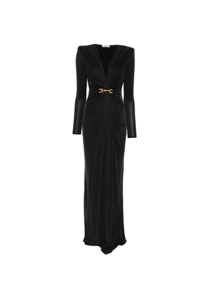 Elisabetta Franchi V-neck long-sleeve maxi dress - Black