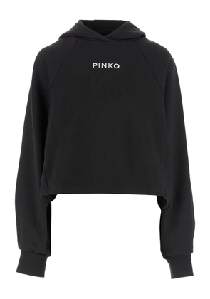 PINKO logo-embroidered hoodie - Black