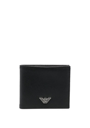 Emporio Armani logo-plaque bi-fold wallet - Black