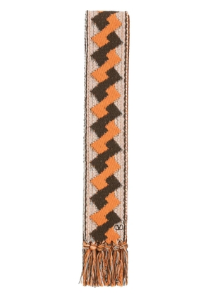 Valentino Garavani patterned-jacquard scarf - Orange