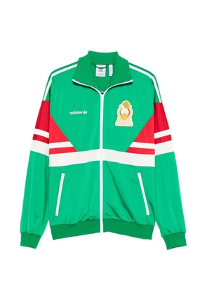 adidas embroidery-logo zip sweatshirt - Green