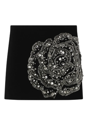 PINKO rose-embellished mini skirt - Black