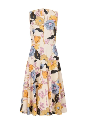 Marni sleeveless floral midi dress - Neutrals