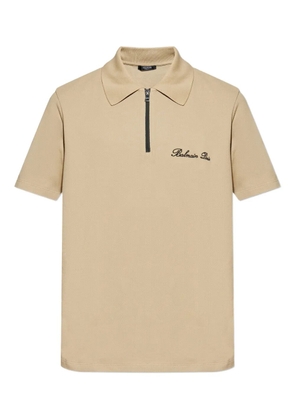 Balmain zipped polo shirt - Neutrals