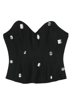 David Koma crystal-embellished corset top - Black