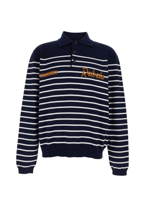 DSQUARED2 striped embroidered polo shirt - Blue