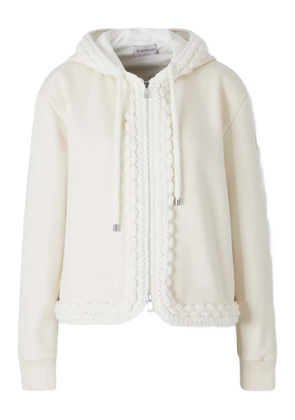Moncler zip-up drawstring hoodie - White