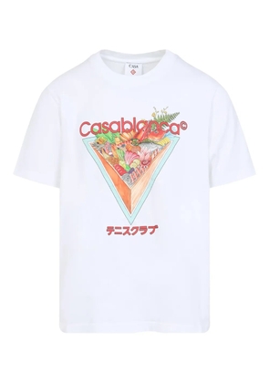 Casablanca Tennis Club Icon triangle-print graphic T-shirt - White