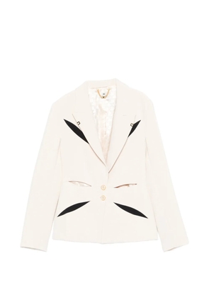 Elisabetta Franchi cut-out button blazer - Neutrals