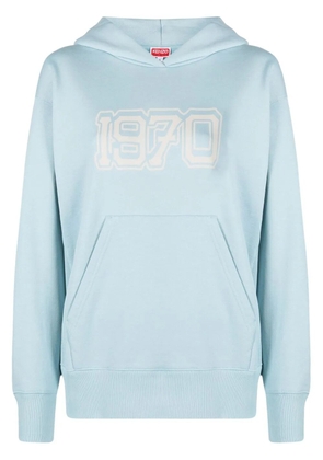 Kenzo graphic-print cotton hoodie - Blue
