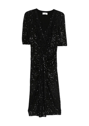 NISSA sequinned midi dress - Black