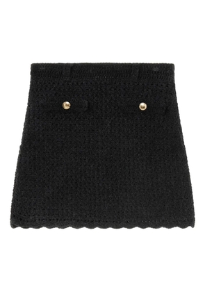 GANNI button textured mini skirt - Black