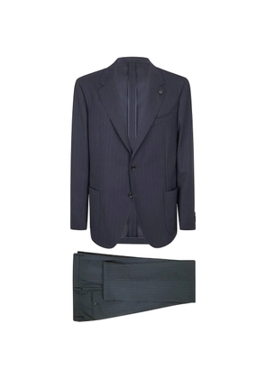 Lardini pinstriped single-breasted suit - Blue