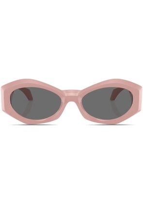 Versace Eyewear Medusa-plaque oval-frame sunglasses - Pink